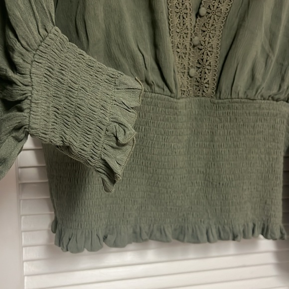 Scarlet Darkness Women's Renaissance Peasant Blouse V Neck Lantern Sleeve NWT - Picture 11 of 12